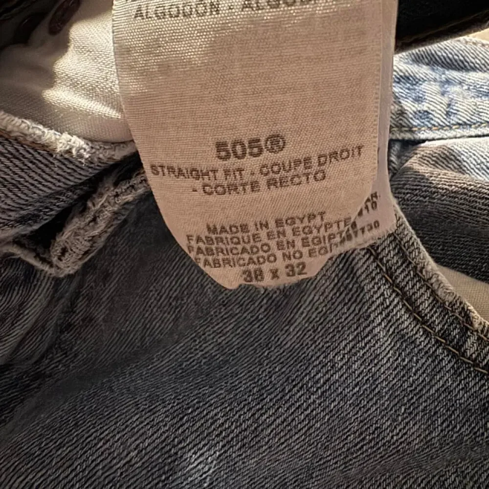 Levi’s 505 Straight Fit Jeans Men’s 38x32 Medium Wash Denim